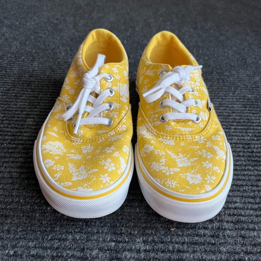 Vans Era Yellow Floral Canvas Low Top Sneakers Womens 6.0 White Botanical Print - Picture 2 of 8